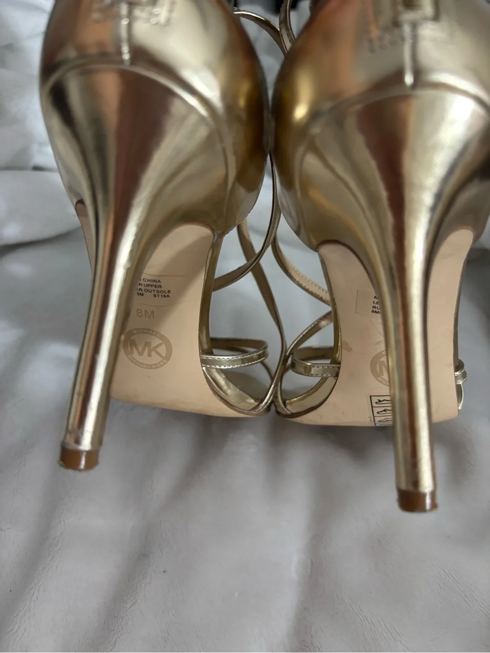 Michael Kors Metallic Gold Strappy High-Heel Sandals